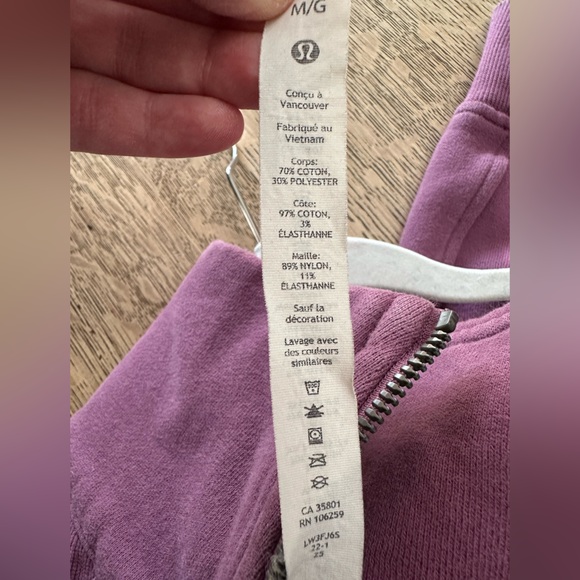 Lululemon Vintage Plum Cropped 1/2 Zip Funnel Neck Pullover Sweatshirt M/L - Picture 12 of 16